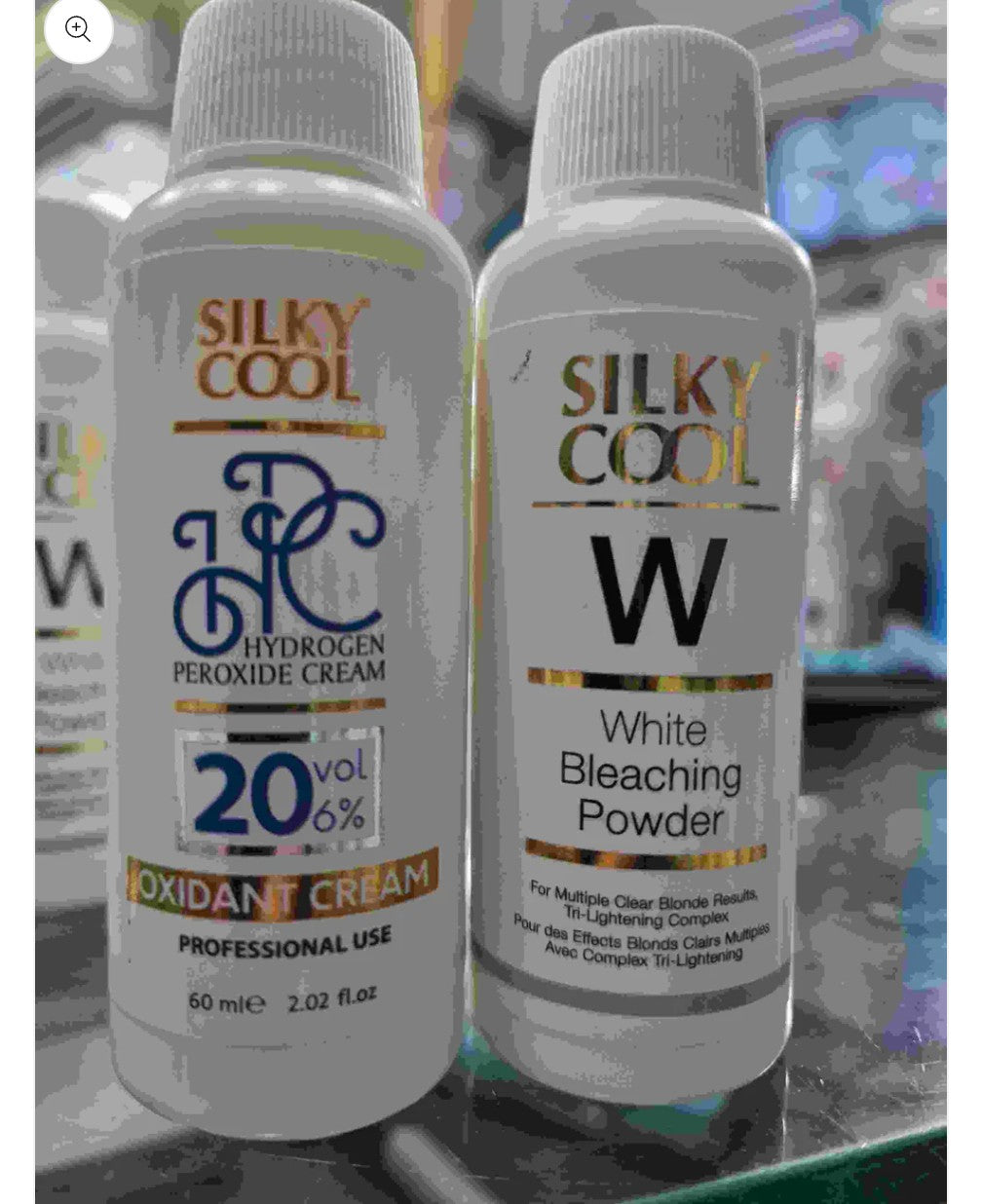 Silky cool whitening bleach powder60ml+developer60ml