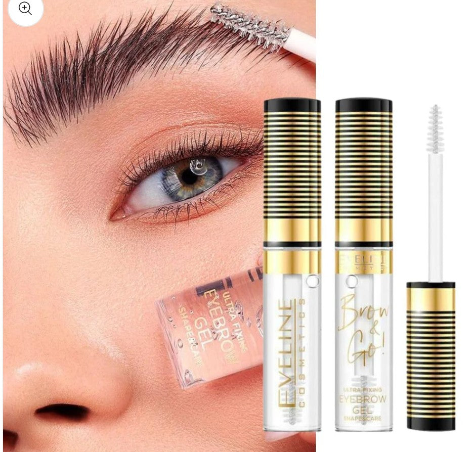 Eveline BrowGo Ultra Fixing Eyebrow transparent Gel Clear Shape and Care Eyebrow Styling 6ml
