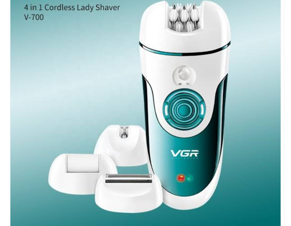 VGR V-700 4-In-1 Rechargeable Electric Female Razor Epilator Scraping Female Bikini Body Hair Removal Machine Epilator