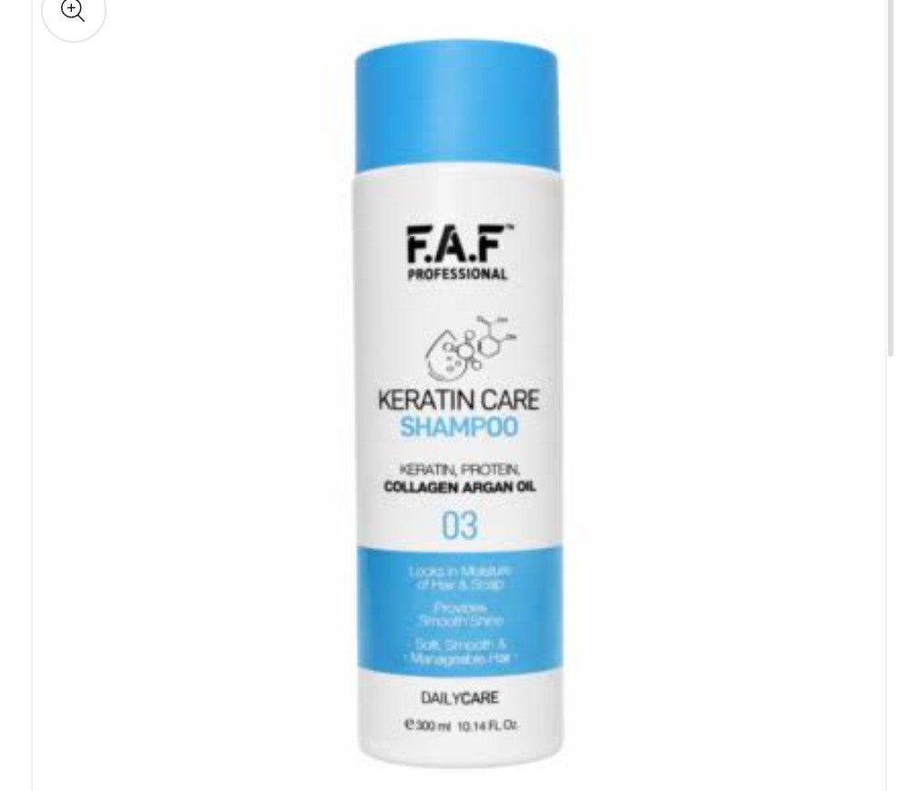 FAF Professional Keratin Care Shampoo 03 300ml – Keratin, Collagen & Argan Oil for Smooth, Shiny Hair