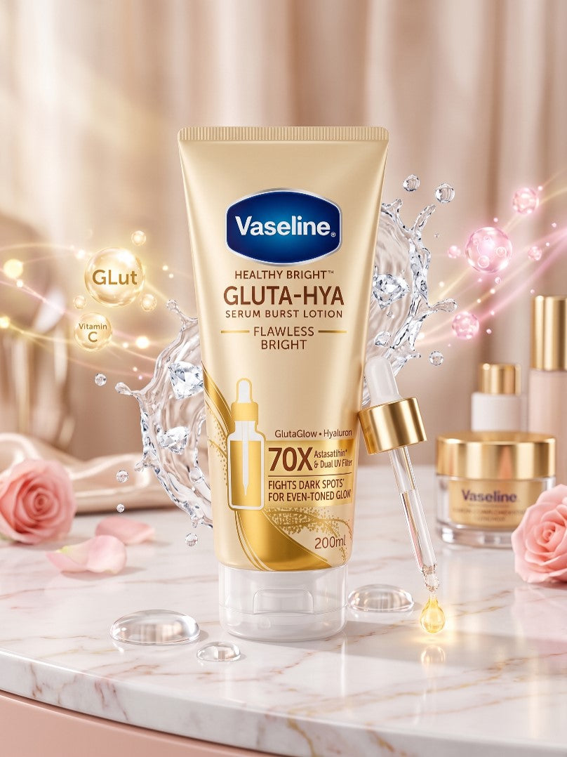 Vaseline gluta Hya flawless bright serum burst lotion 200ml