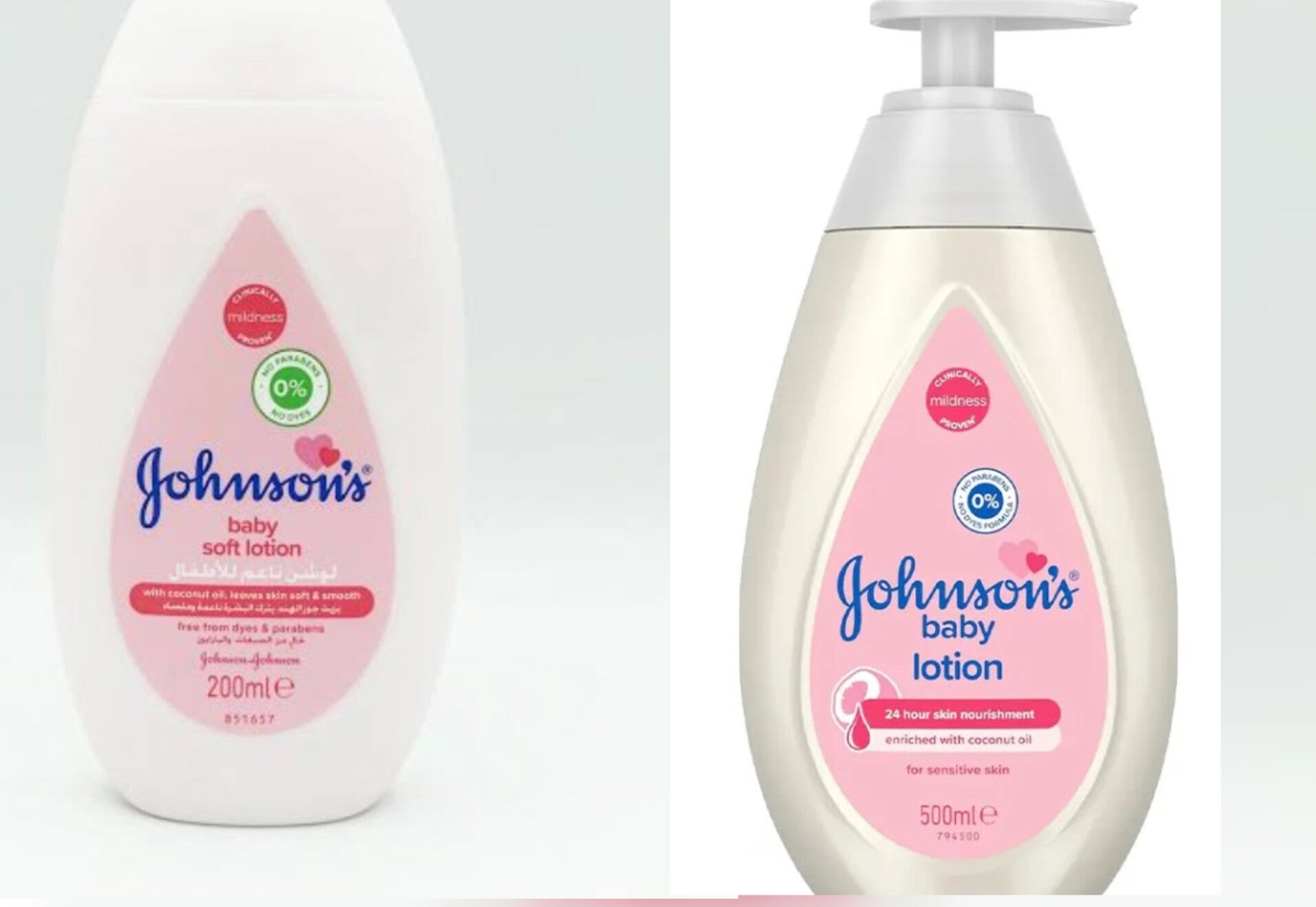 Johnsons White color soft baby lotion with coconut oil