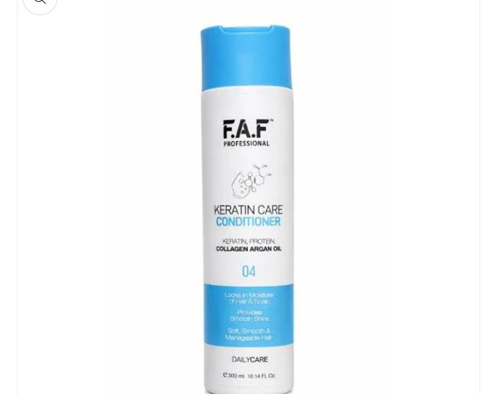 FAF Professional Keratin Care Conditioner 04 300ml – With Keratin, Collagen & Argan Oil for Smooth, Shiny Hair