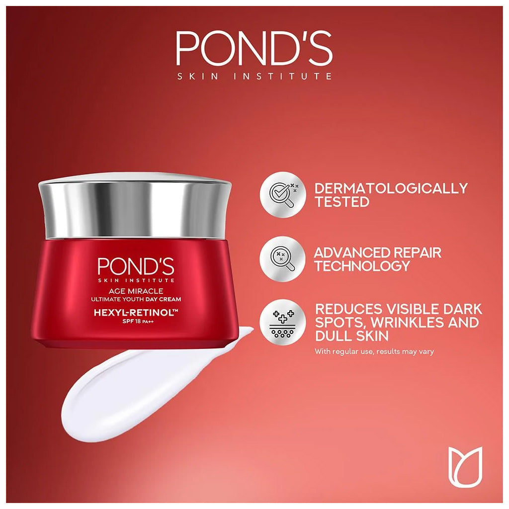 Ponds Age Miracle Wrinkle Corrector day Cream SPF 18 – 50ml hexyl retinol
