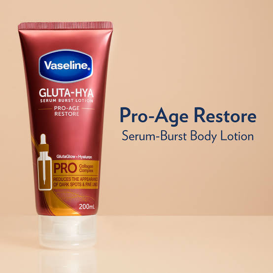 Vaseline healthy bright gluta Hya pro age restore serum burst lotion 200ml