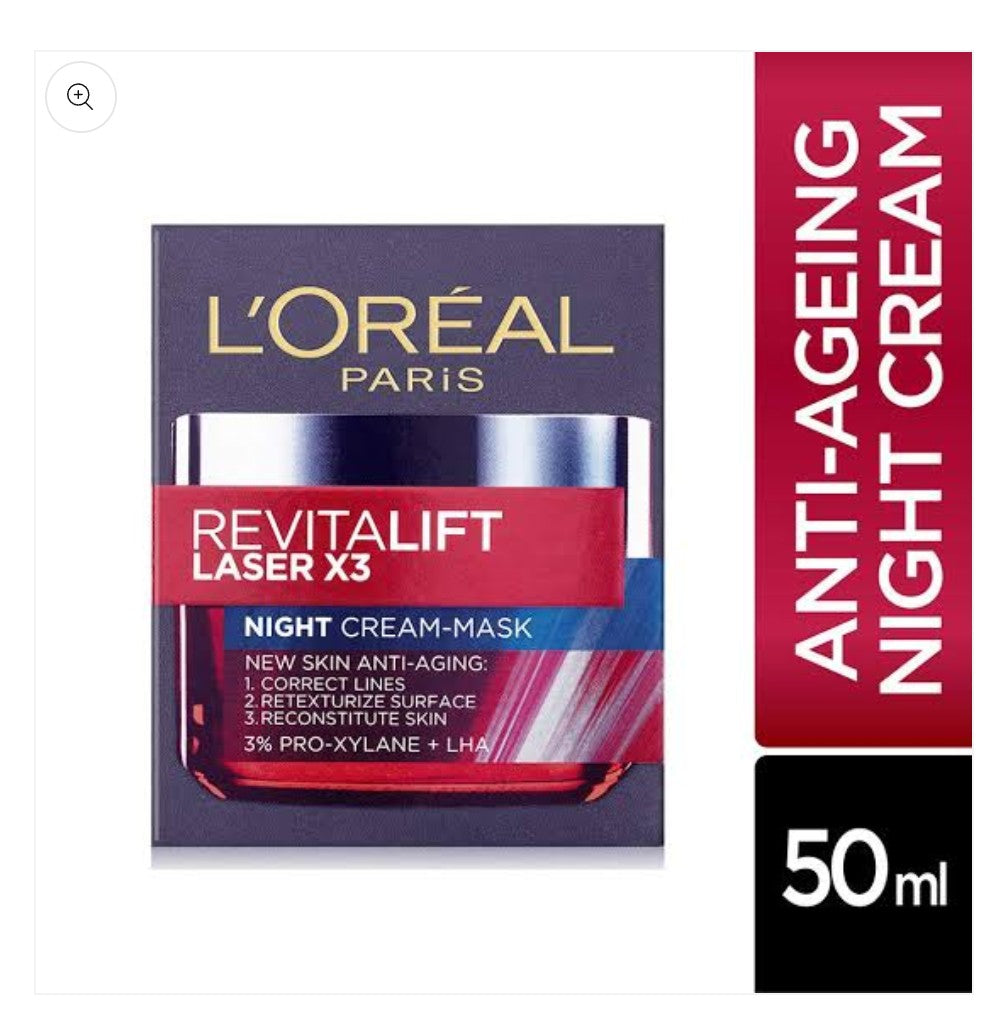 LOreal Paris Revitalift Laser X3 Anti-Aging Night Cream, 50ml
