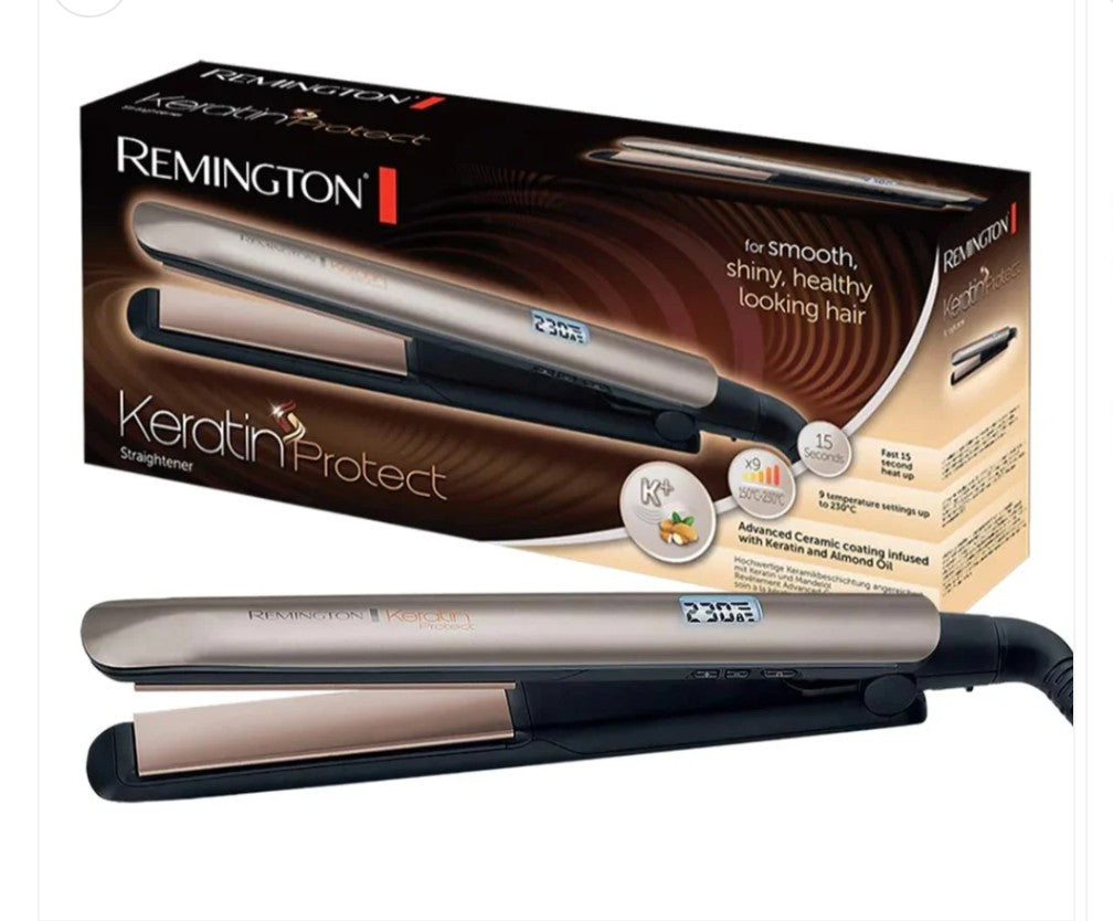 REMINGTON HAIR STRAIGHTENER KERATIN PROTECT S8540 with 1 year warranty