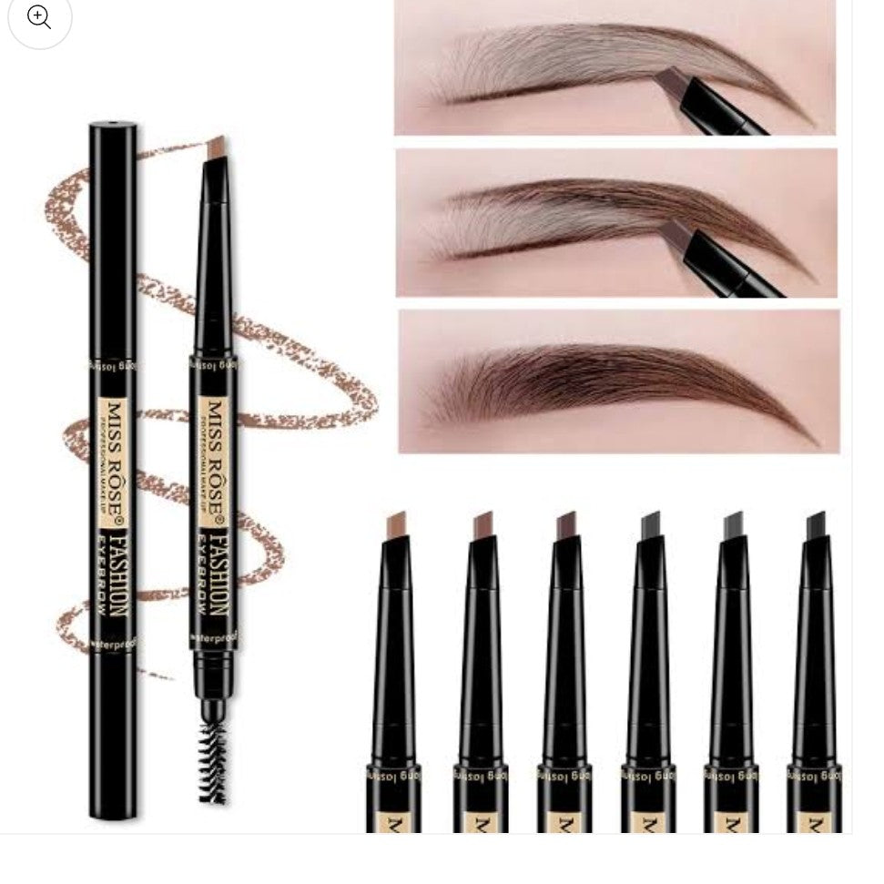 Miss Rose 2 in 1 Double Head Long Lasting Waterproof Eye Brow Pencil & Brush 0.2g