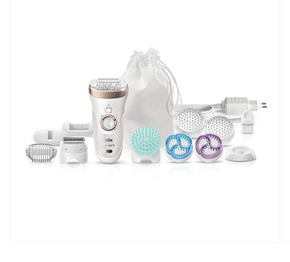 Braun Silk-épil 9 SkinSpa 9-961V Wet & Dry Epilator for Women with 3 exfoliation brushes & 12 extras inclusive with 1 year warranty