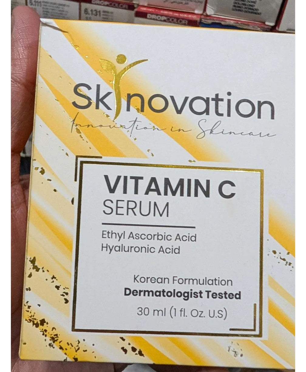 Skin innovation vitamin C face serum 30ml ethyl ascorbic acid, hyaluronic acid medicated