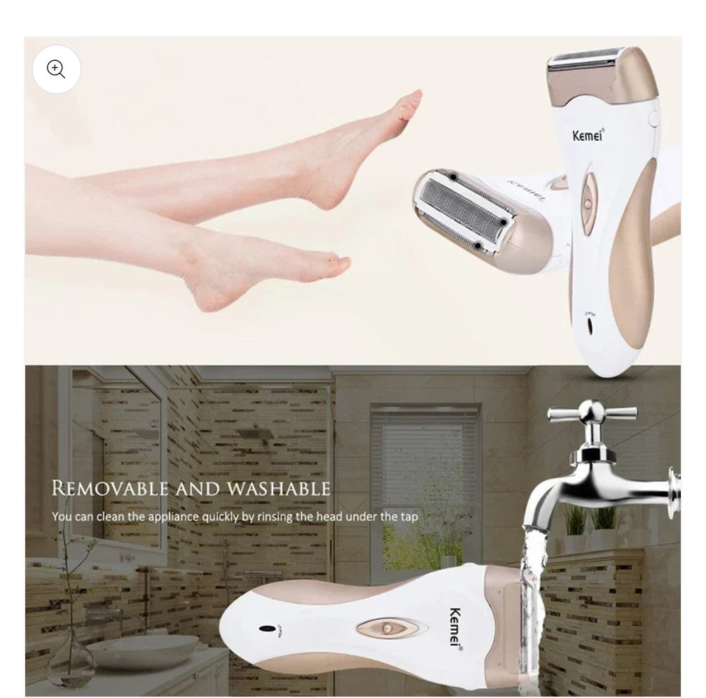 Kemei KM-3518 Electric Shaver Epilator for Women Lady Shaver Hair Remover Trimmer