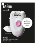 Braun Silk•epil 1 1-010, Corded Epilator for Hair Removal, Weeks Of Soft Skin, with 1 year warranty