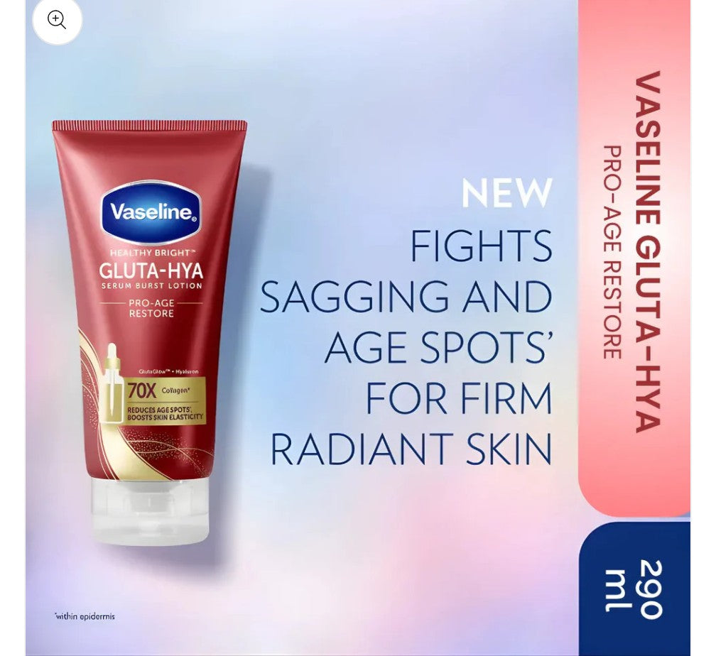 Vaseline Gluta Hya Serum Burst Lotion Pro-Age Restore - 290ml
